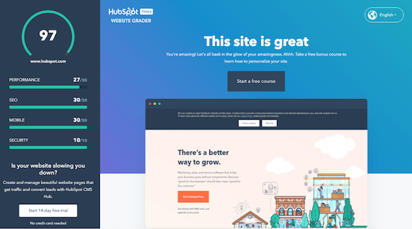 HubSpot website grader HubSpot website grader